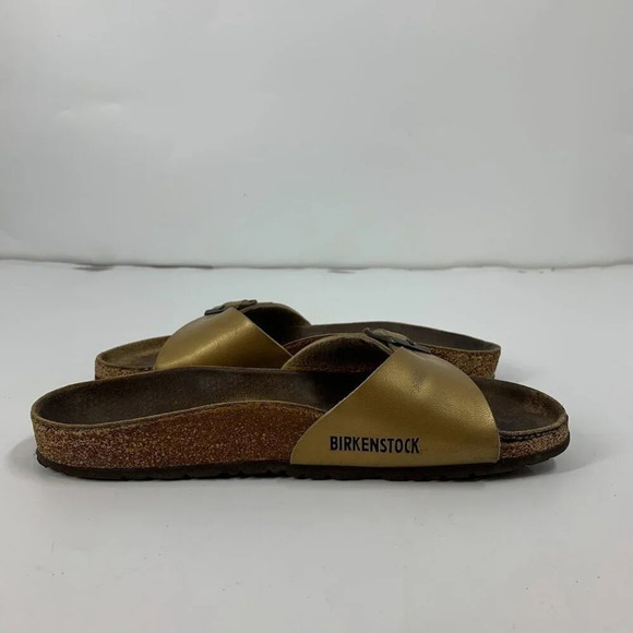Birkenstock Womens Madrid Sand Color Leather Comfort Single Strap Sandals Sz 7.5 - Picture 4 of 16